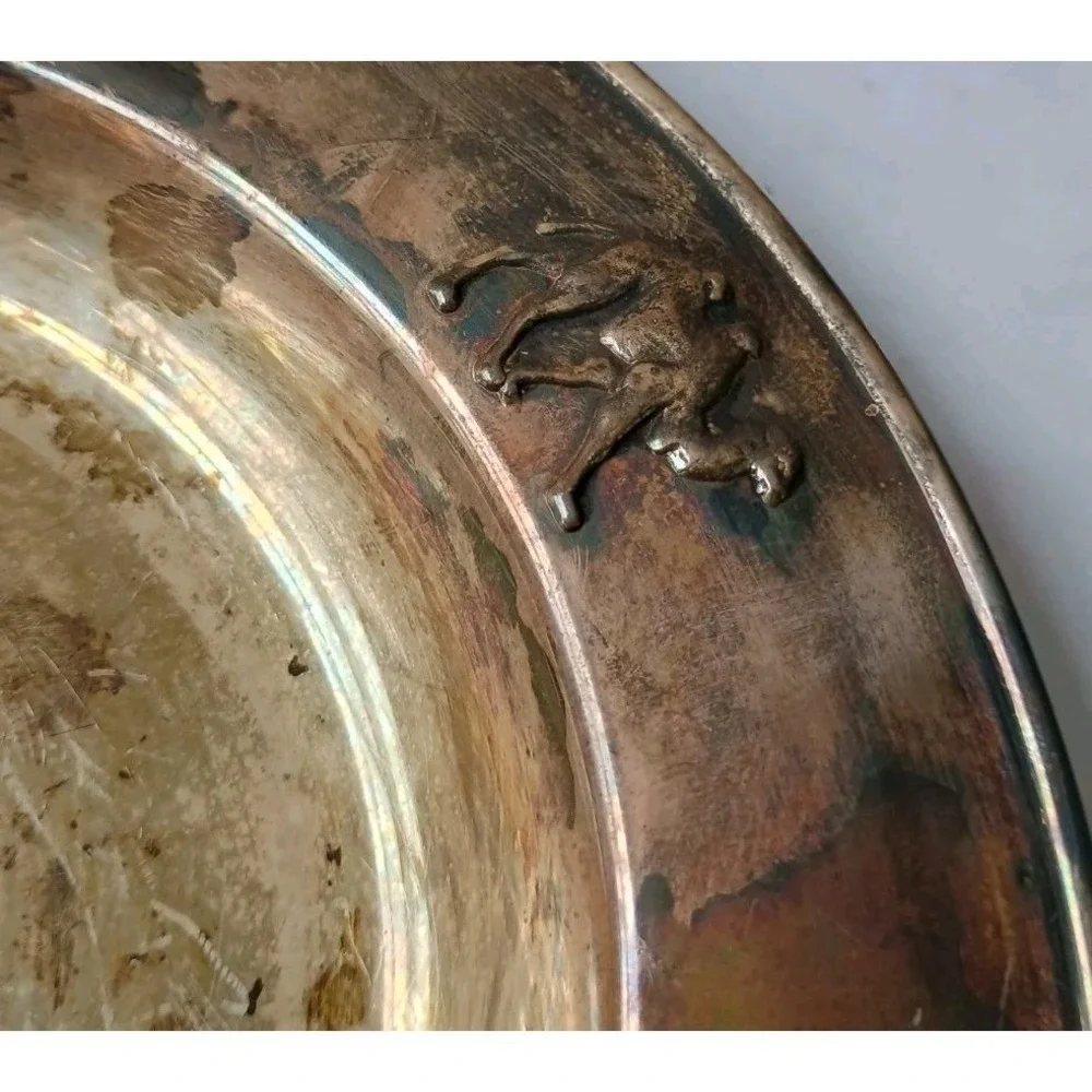 Baby‎ Feeding Bowl Animal Pattern Denmark Silver Plated